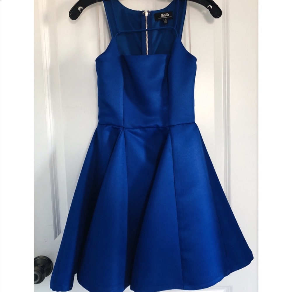 Lulus Cobalt Blue Strappy Skater Dress